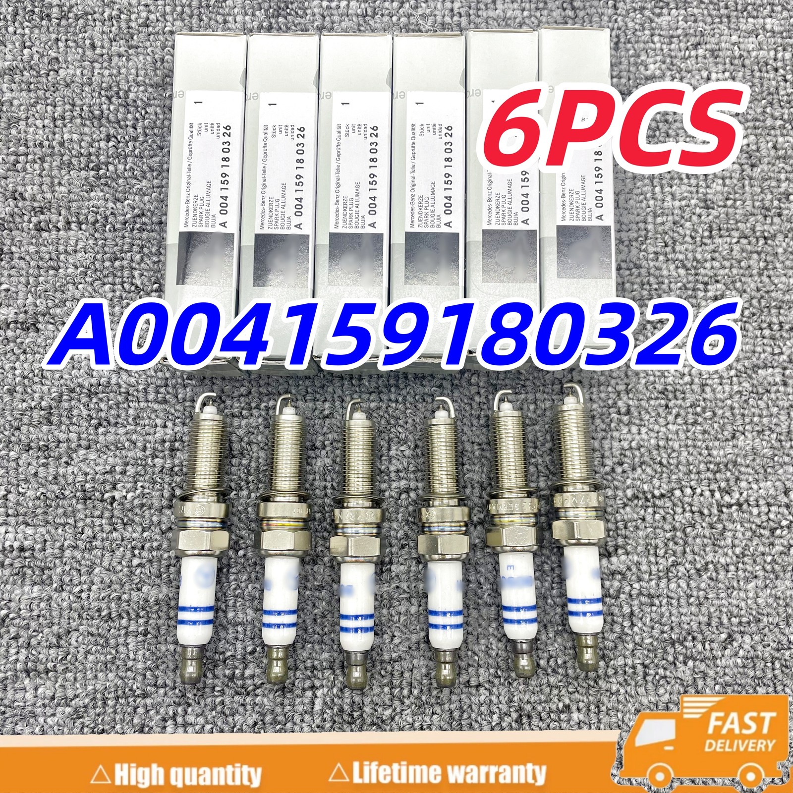 6PCS New Platinum Spark Plugs YR7MPP33 For Mercedes Benz A004159180326