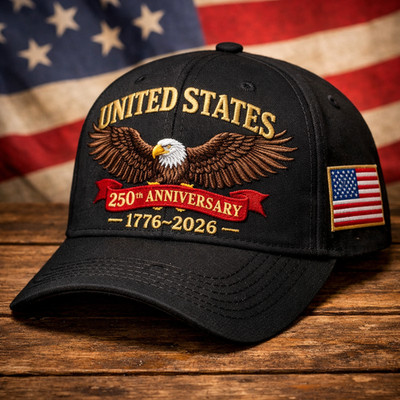 Custom Embroidered United States Eagle 250th Anniversary 1776-2026 Patriotic Hat