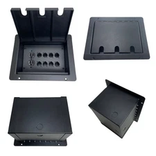 PROCRAFT FPPU-1DUP8X-BK Recessed Stage Pocket / Floor Box 1 AC + 8 D punches