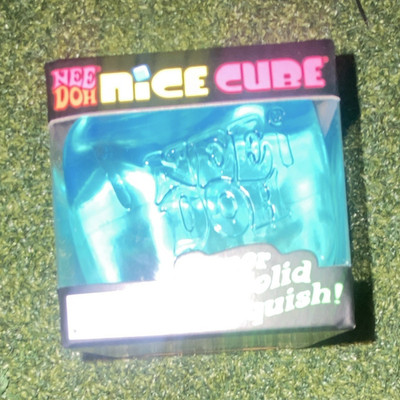 Schylling Nee Doh Nice Cube Super Solid Squish Squeeze Toy, Blue