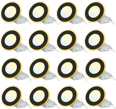 4'' Black Recessed Lighting with Night Light - 16 Pack, Dimmable, 9W, 750LM