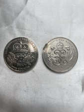 2 x Commemorative &pound;5 Coins 2010 Restoration of The Monarchy & 1996 Queen Mother