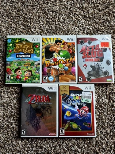 Nintendo Wii Game Lot! Zelda Punch Out!! Animal Crossing Metal Slug Mario Galaxy