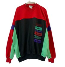 Vtg Adidas Originals Sweatshirt Mens M /L Colorblock Trefoil Made in R.S.A. 196