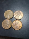 1952, Lincoln Cent Lot 4 Coins Vf Mixed Grades
