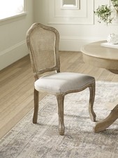 Set of 2 Camille Limed Oak Rattan Back Dining Chairs with French
