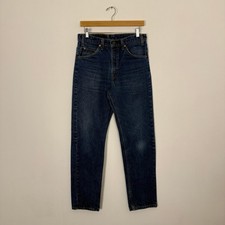 Vintage 80s Levis Orange Tab 505 Denim Blue Jeans Pants Faded Straight Leg