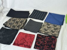 Vintage Men  s Pocket Squares Lot of 9 Paisley Floral Silk Polyester USA