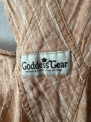 Goddess Gear rust stripe overalls loose, harem-inspired fit adjustable straps Xl