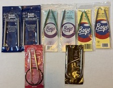 Lot Of 8 Circular Knitting Needles: Boye Susan Bates Quicksilver Leisure Arts