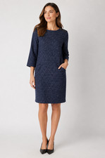 Collection by First Avenue Sweater Dress Women Medium Blue Knit Zip Back Pockets