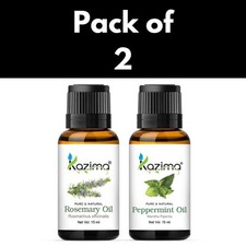 KAZIMA Combo of Rosemary Oil and Peppermint Oil 100 Pure Essential Oil 15ml