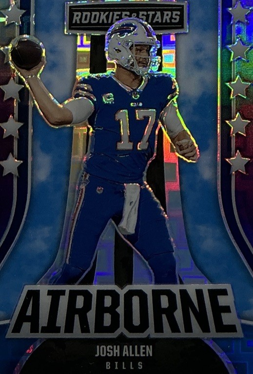 Josh Allen PSA 10-2023 Panini Rookies & Stars Airborne ‘Pandora Prizm’ /75 Bills view 4