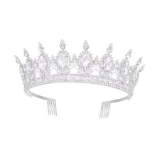 Tiara Crown for Women Crystal Queen Crowns Princess Tiaras with Comb Sliver