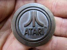 Vtg ATARI Belt Buckle 1981 Video Game LEE Warner Bros 2600 Brass RARE VG+