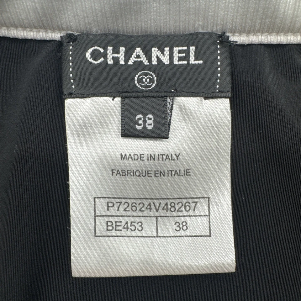 Parte inferior de bikini Chanel para mujer talla 38 blanco y negro con logotipo piedra cáscara en Italia. #34314 Foto 2 de 4
