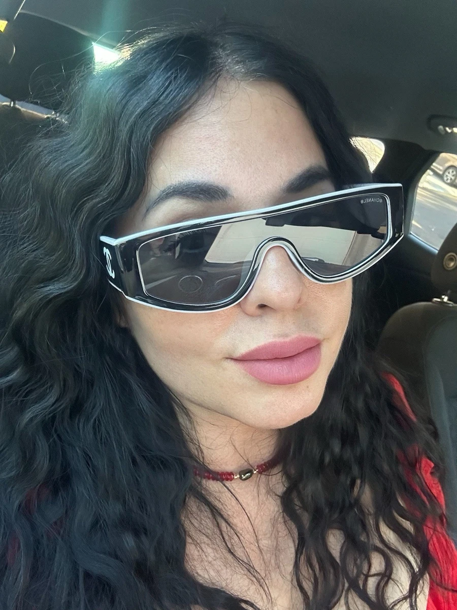 CHANEL Black Shield Sunglasses for Women for sale - eBay