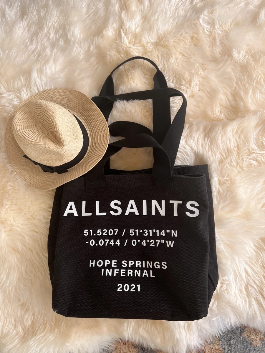 Allsaints allington east online west straw tote bag