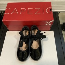 Capezio Jr Tyette Tap Shoes Toddler Black Patent Size 8.5M