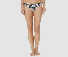  75 Tommy Bahama Women's Black Fractured Strip Hipster Bikini Bottom Size S
