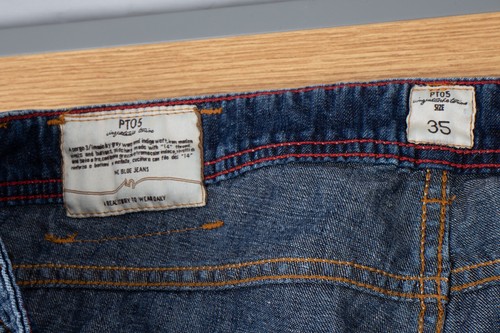 PT05 Inquetasche Torino The Blue Jeans Slim 35 (33 X 29) Men's Jeans Button Fly - Picture 9 of 12