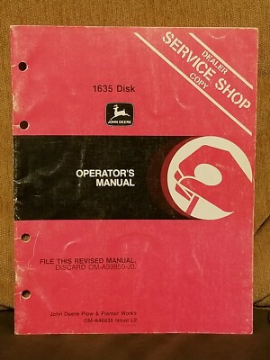 Vintage John Deere Operator's Manual 1635 Disk Tractor Accessory Equipment Book