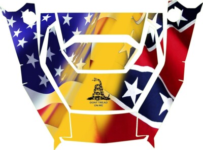 21-CURRENT POLARIS GENERAL HOOD DECAL SURROUND REFLECTIVE DONT TREAD ON ME FLAG