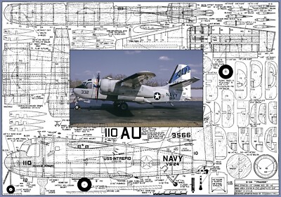 Model Airplane Plans (UC): Grumman S-2G Tracker 63½'' Scale for Twin .35s -.45s