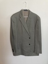 VINTAGE LANDS END COTTON TWILL BLAZER - OLIVE SIZE 48