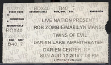 Rob Zombie Marilyn Manson Twins Of Evil Concert Ticket Stub 2018 102824MLCD120