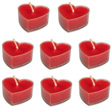 8pk Red Heart Shape Tealight Candles Mothers Day Mum Gift Decor Love VAL5988
