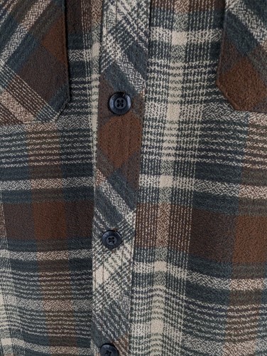 O’Neill Sherpa Lined Flannel Jacket XL Brown Plaid Fleece Shirt Shacket Heavywei - Picture 4 of 9