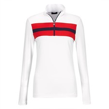 NWT Golfino Ladies Retro Sport Troyer White Golf 1/4 Zip 4339722 100 pick size