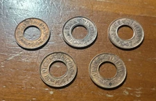 1947 India 1 Pice Calcutta Mint x5