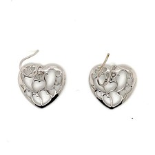 925 Sterling Silver Ladies Heart Earrings 3.6 Grams
