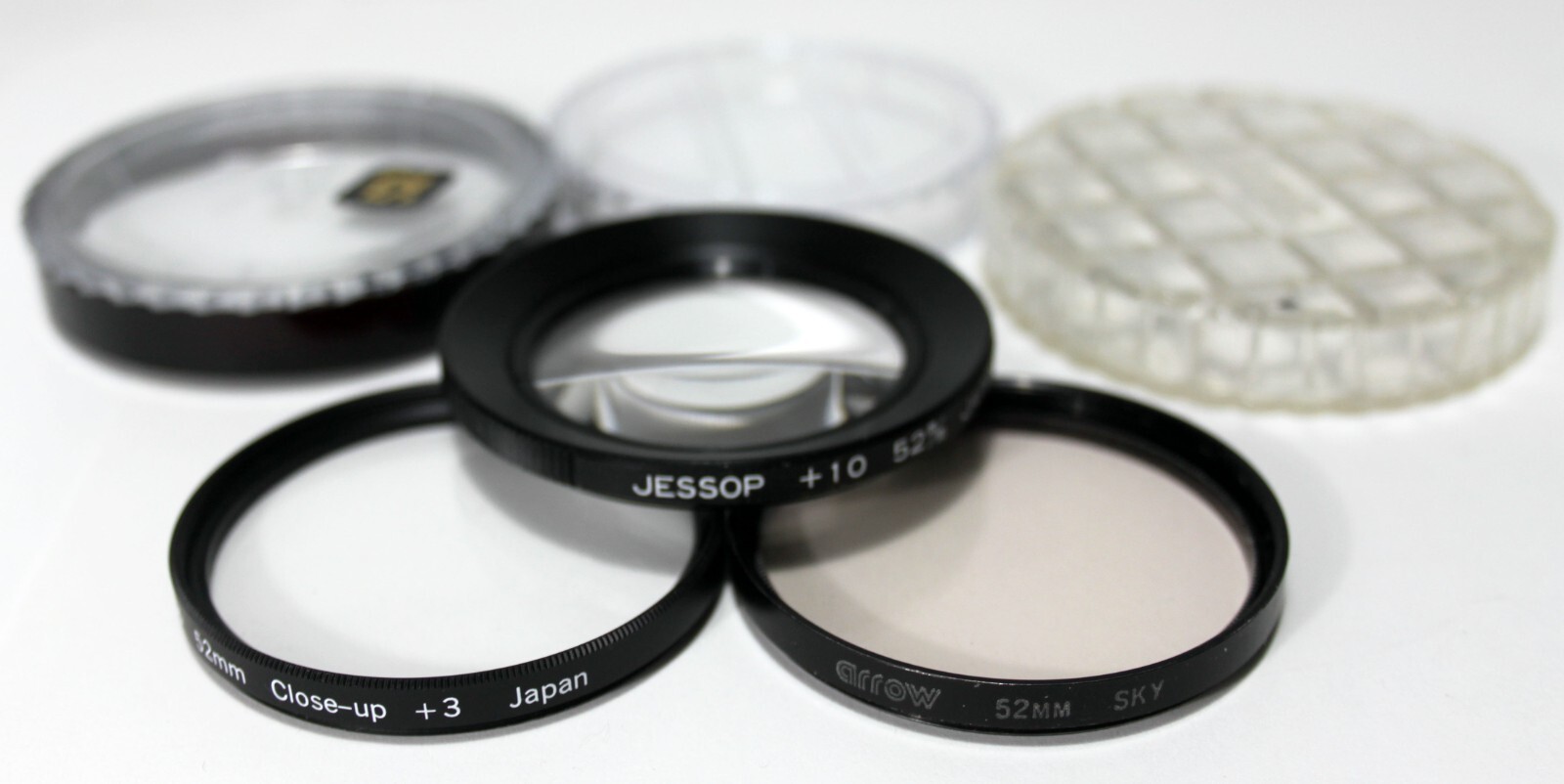 JESSOP 52mm Camera Lens Filters CLOSEUP +3 and +10 MACRO + SKYLIGHT
