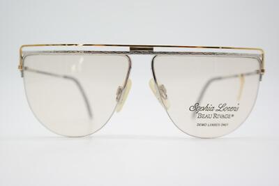 Vintage Glasses Sophia Loren Beau Rivage Zyloware 218 Gold Silver Half Rim