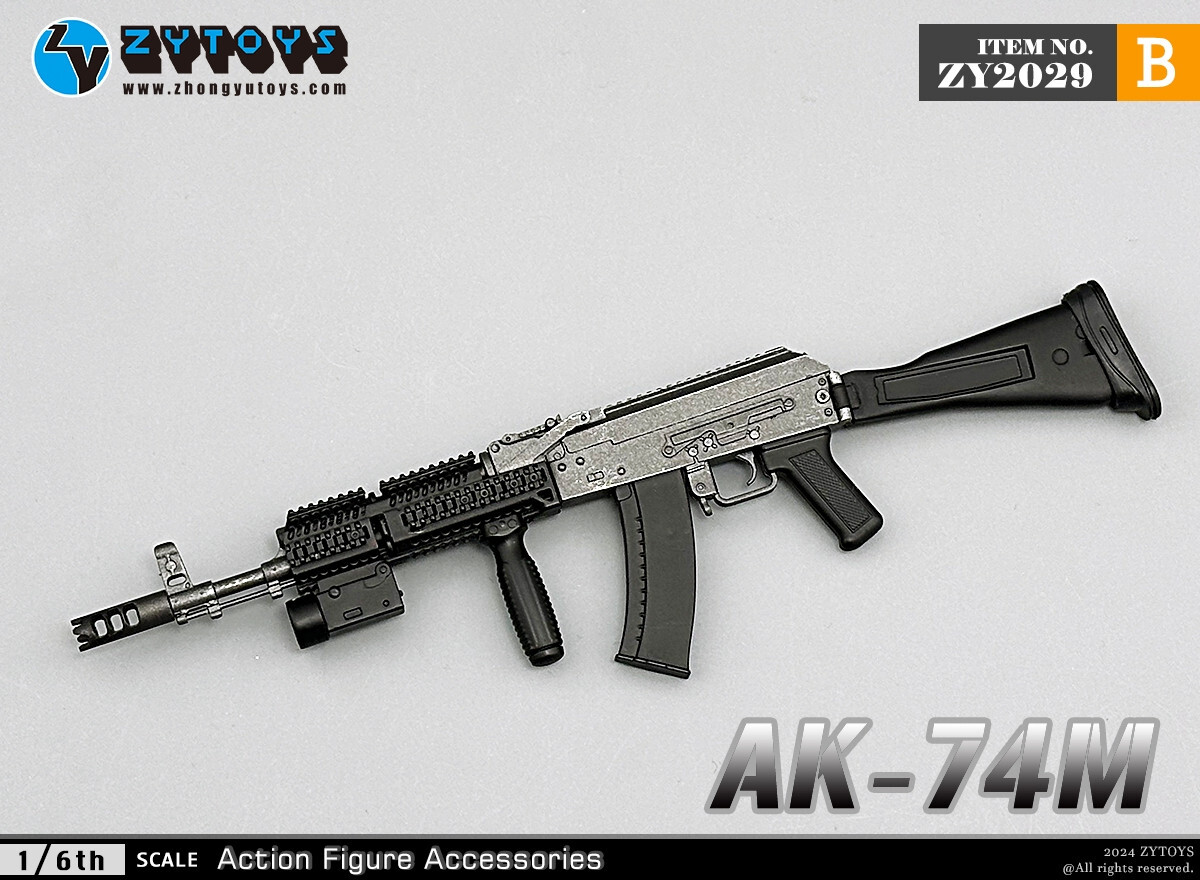 1/6 ZYTOYS ZY2029B AK74M WWII Gun Rifle Weapon Model Fit 12