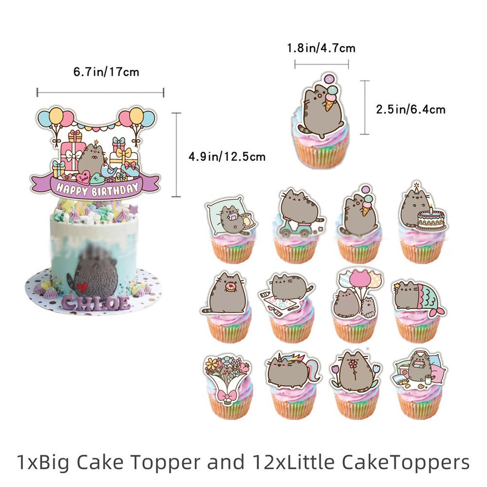 Pusheen Themed Happy Birthday Banner Balloons Set Party Decorations Supplies UK﹤ eBay