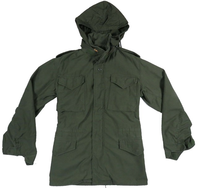 Vtg Military USGI Cold Weather Field M65 OD Green Hooded Coat Jacket