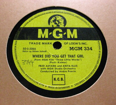FRED ASTAIRE & ANITA ELLIS Where Did You Get That Girl / ELLIS Thinking Of You 