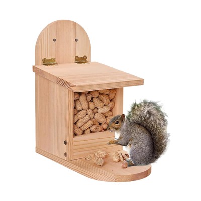 Outdoor Hanging Squirrel Feeder Squirrel Feeding Box Wooden House For Yard Tree