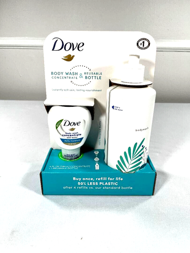 DOVE BODY WASH Starter Kit 4fl oz Concentrate MAKES 32 OZ OF BODY WASH!! - 第 1/3 張圖片