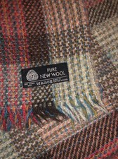 UK English Handwoven Wool tweed Throw Blanket 56"x60"