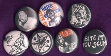 GG Allin 1" Pins Buttons Badges Set of 7 Murder Junkies Punk Outlaw Music