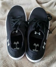 Girls Black White Under Armour Kickit 2 Low LTW Walking School Shoes, 12.5K US