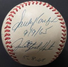 MLB Perfect Game Pitchers Multi Signed American League Baseball x7 Autos JSA LOA