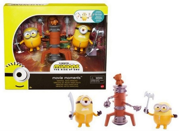 Mattel Minions Movie Moments Kampfsport-Minions Spielfigur Set Stuart & Bob Neu-image