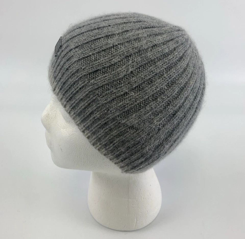 Gorro Coach Lana Angora Cachemira Tejido Gris Talla Única Mujer Acanalado Elástico Foto 3 de 4