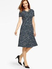  130 NWT TALBOTS TWEED CAREER WASHABLE BLUE SHEATH DRESS 22W 3X G437 